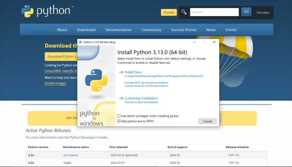 Install Python 3.13.0